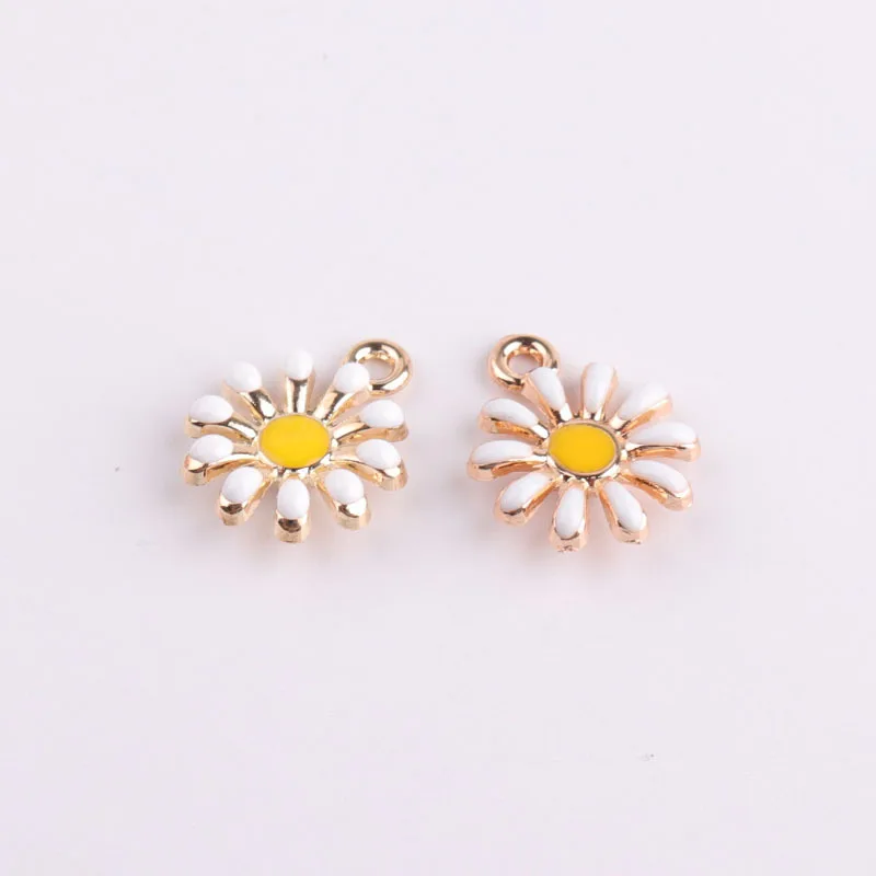 Оптовая продажа: 20 шт красоты Золотой Цвет тон подсолнечника эмалированные Дейзи