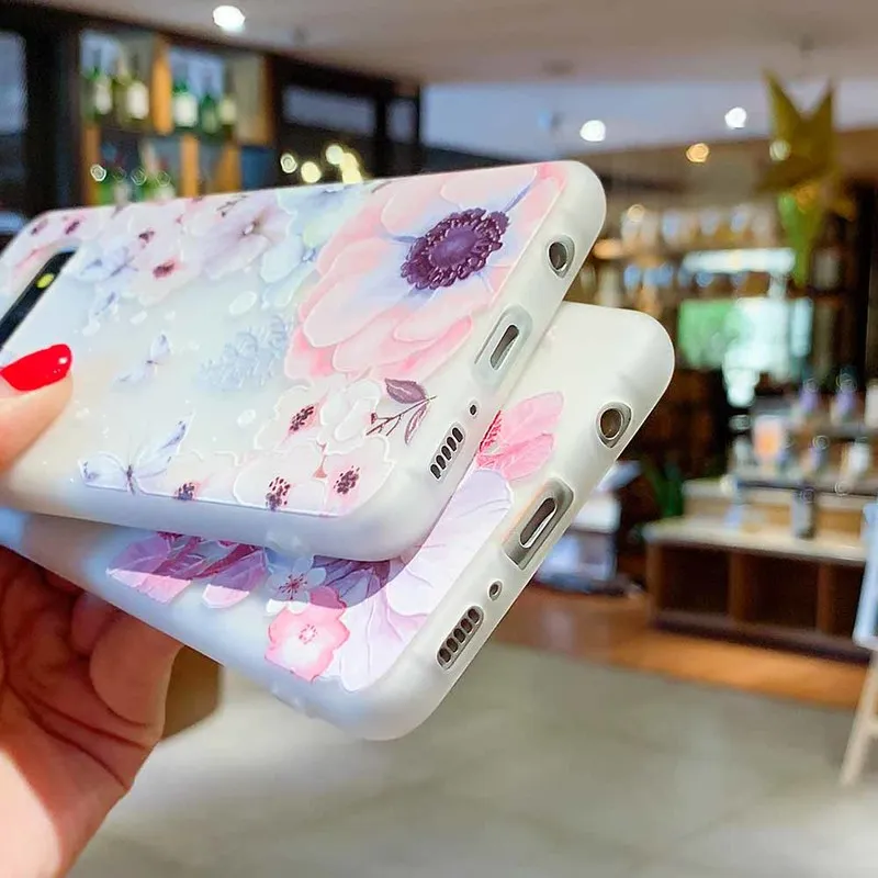 Чехол для Samsung Galaxy S10 M10 M20 A30 A50 A7 A8 A6 J4 J6 EU Edition 2018 S8 S9 J3 J5 J7 A3 A5 2017 Lite Flower Case | Мобильные
