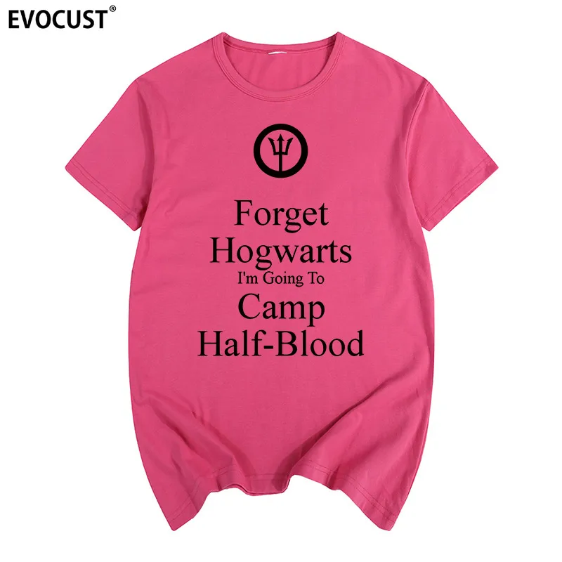 Camp half blood забудьте Хогвартс Лонг-Айленд звук Перси Джексон летняя футболка хлопок мужская футболка Новинка wo Мужская футболка модная повседневная - Цвет: Rose Red