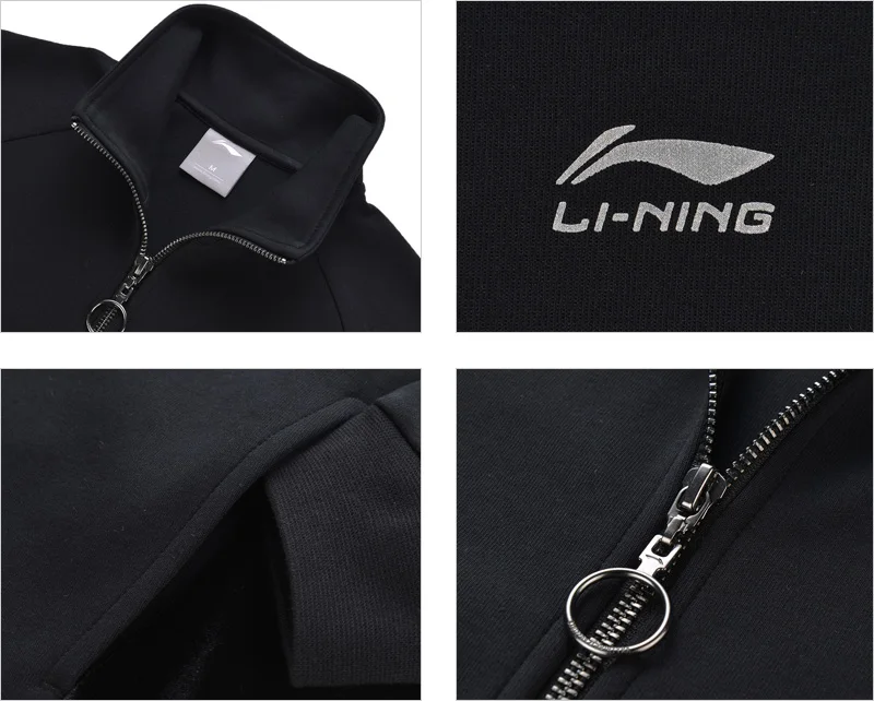 Li-Ning женский тренд спортивный свитер свободный крой 70% хлопок 30% полиэстер подкладка Фитнес Спортивная Толстовка AWDP134 WWW1026