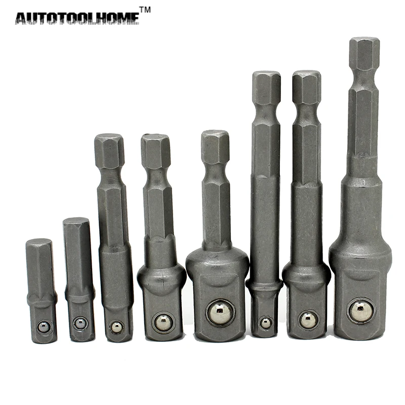 AUTOTOOLHOME 8x1/4 шестигранным хвостовиком Мощность отвертка разъем ведущего колеса адаптер для бит дрель Гайка Драйвер Мощность удлинитель ключ, дюймовый стандарт адаптер