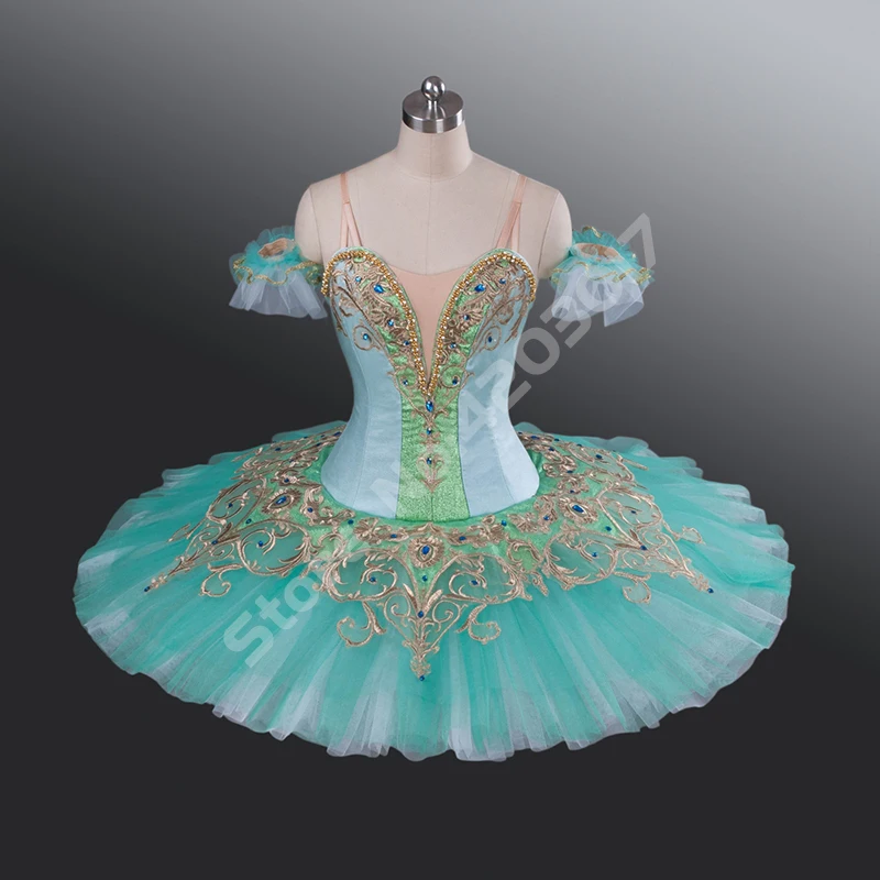 

Green Professional Ballet Tutu Adult Performance Stage Pancake Tutu Romantic Ballet Dress Girls Ballerina Dance Wear Women B1186