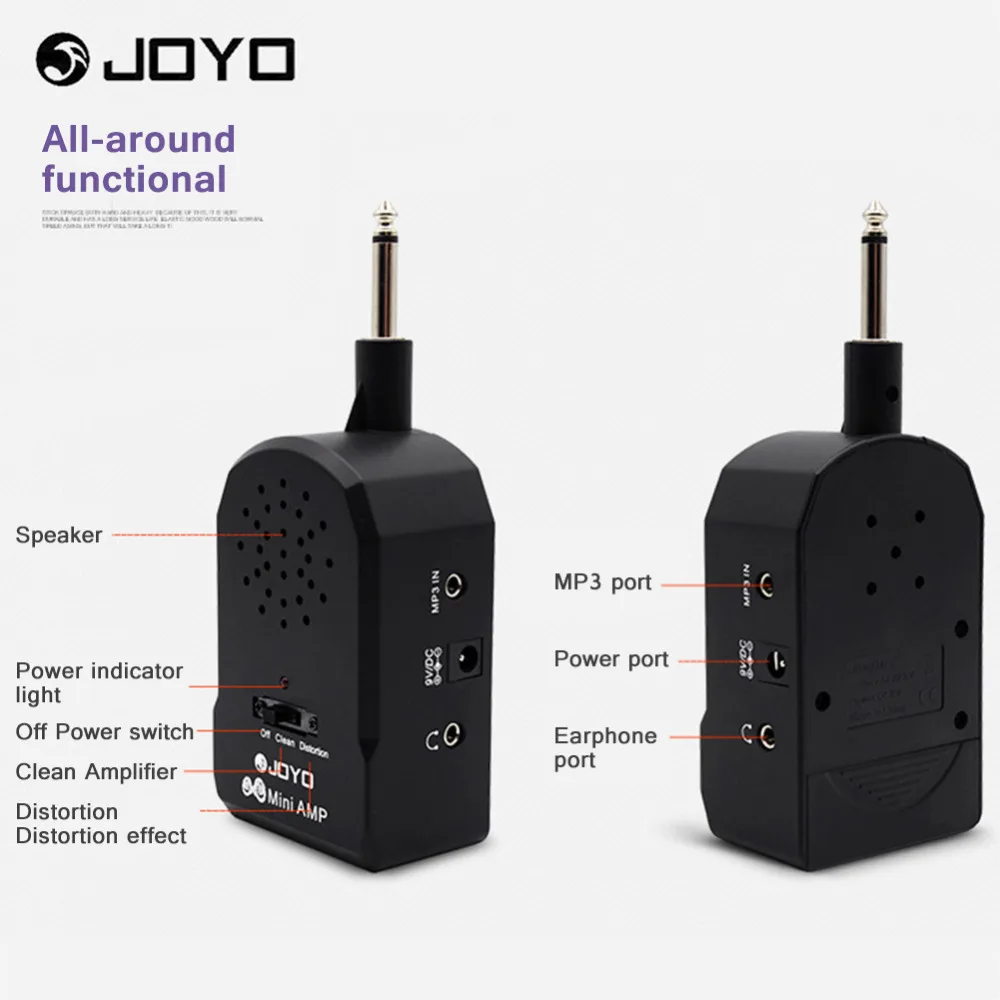 JOYO JA-01 гитарный усилитель мини портативные колонки Электрогитара Бас искажение тембр большой объем Plug And Play аксессуары