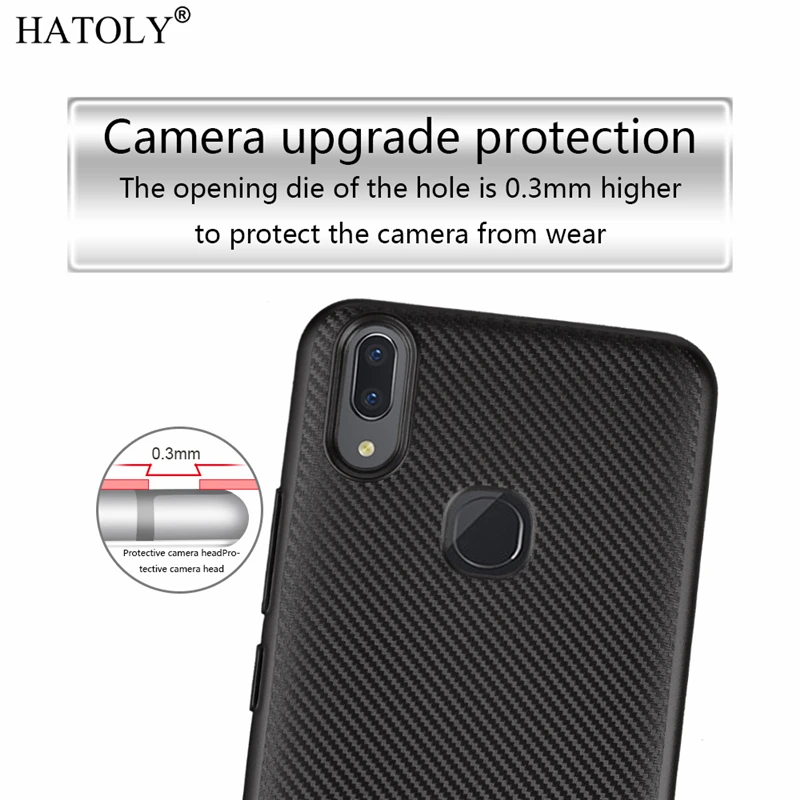 HATOLY для Fundas BBK Vivo V9 чехол VIVO Y85 Ультратонкий Мягкий ТПУ/углеродное волокно задняя