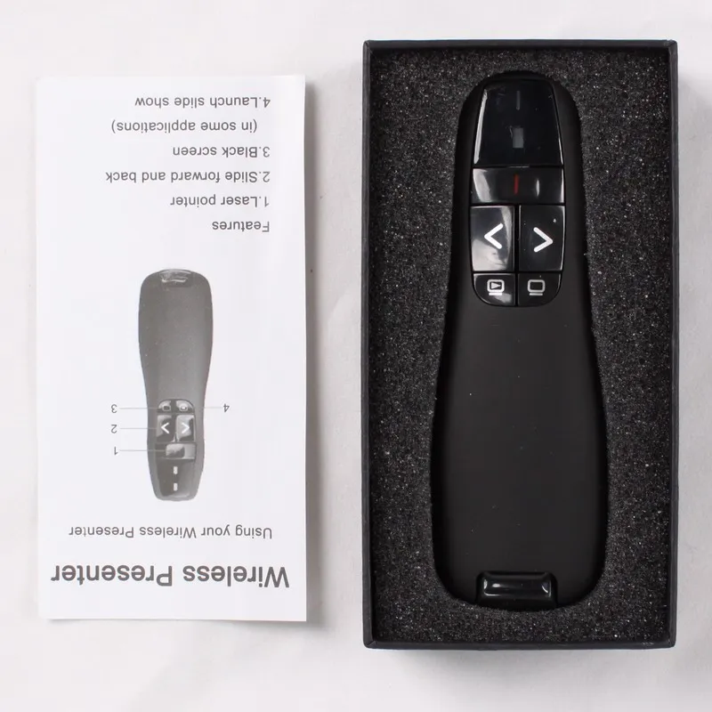 PPT указатель Презентер с красным лазером, 2,4G USB пульт дистанционного управления, блок питания контроллер замена для logitech R400