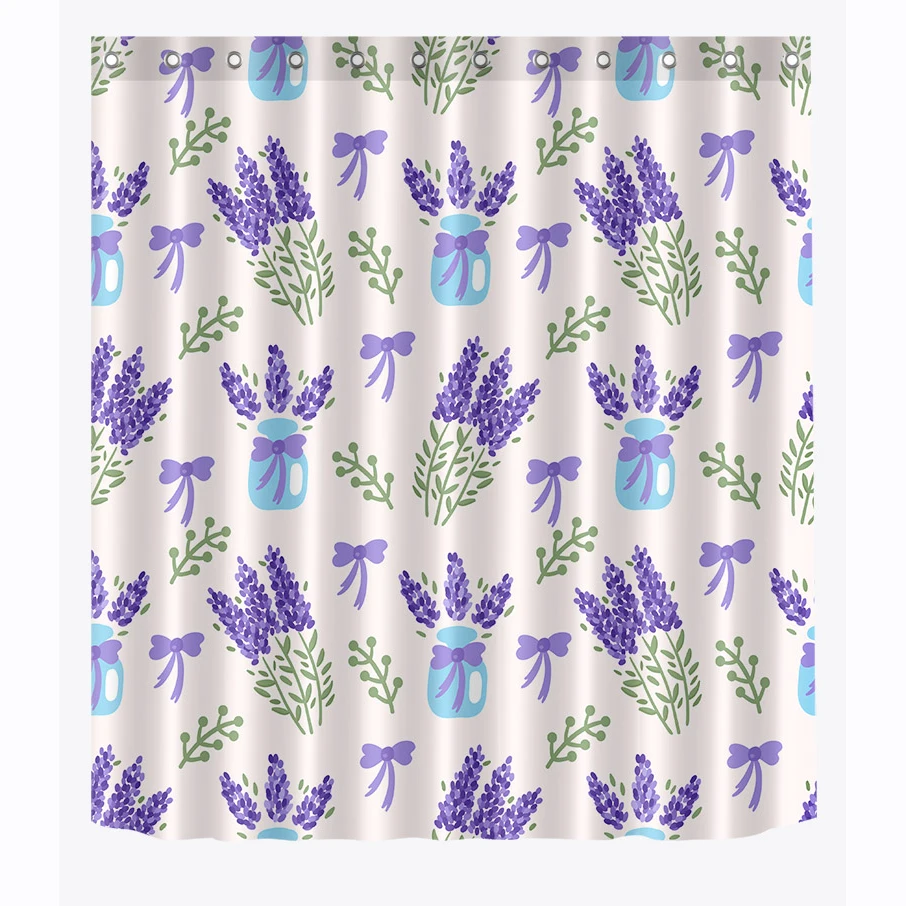 LB фиолетовая Лавандовая Цветочная ваза Сказочная занавеска для душа ванной