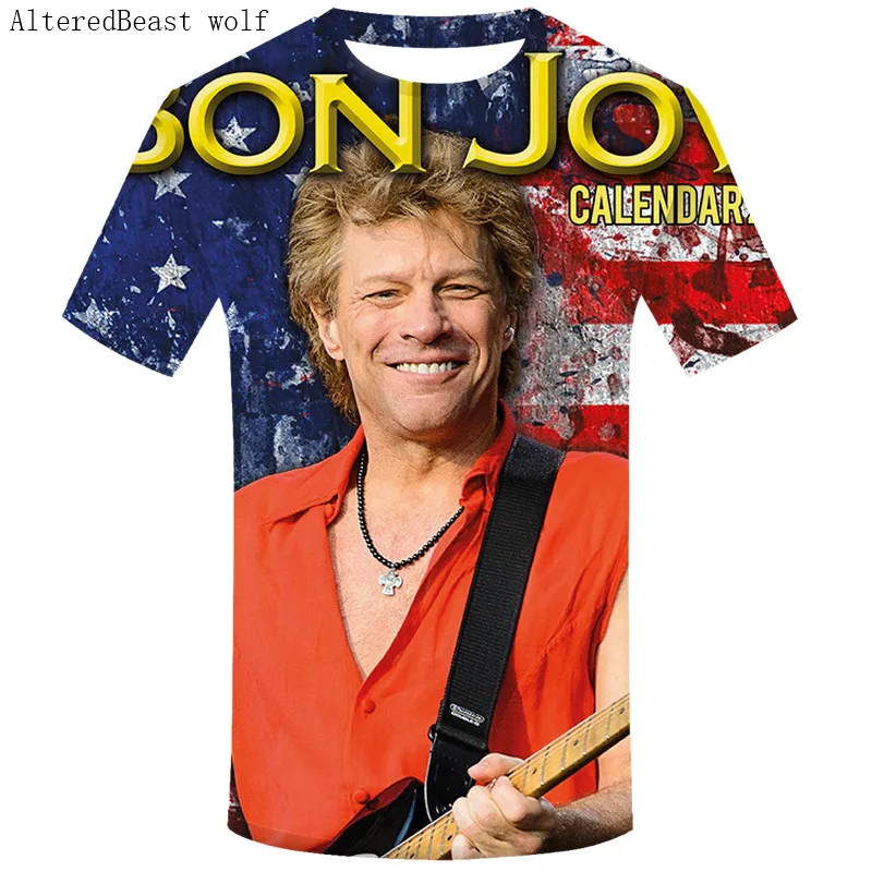 Bon Jovi футболка круг Бон футболка мужская с коротким рукавом для мужчин футболки размер Топ панк рок футболка