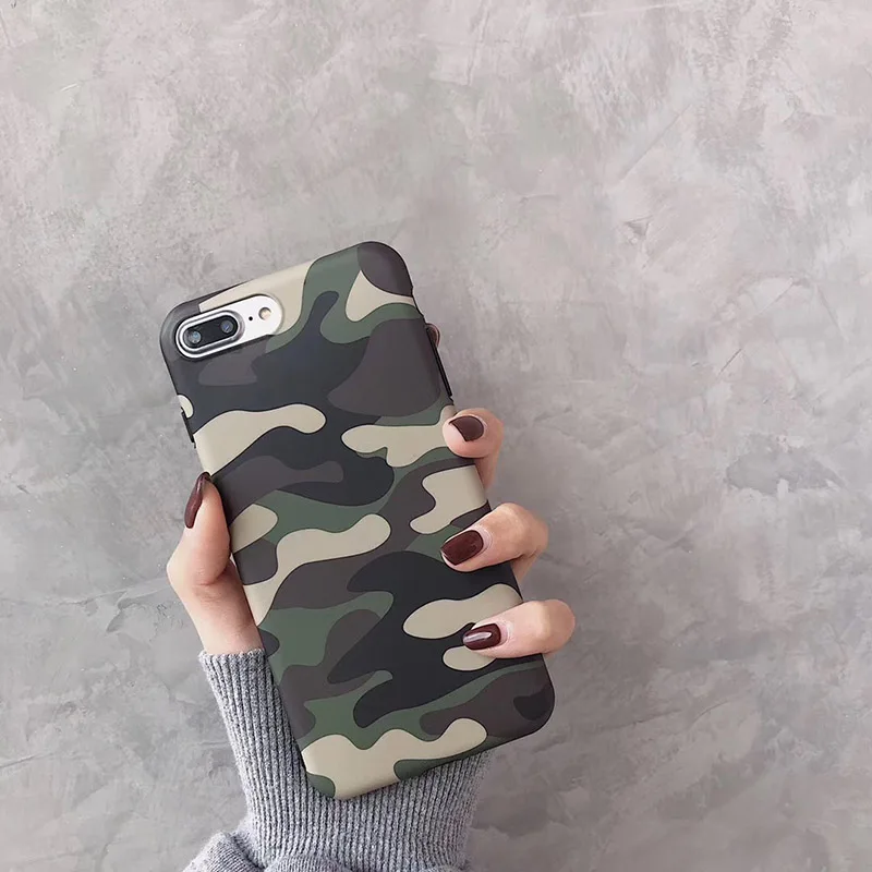 Зеленый Камуфляжный Классический мягкий силиконовый чехол для apple iphone 6 6S plus 7 7plus 8 8plus X XR XS Max военный камуфляжный чехол для телефона - Цвет: Зеленый
