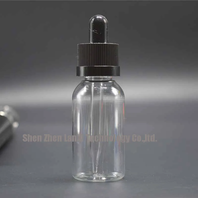 2000 шт E liquid 30 мл PET Black Childproof Caps 1OZ пустая бутылка со стеклом типа капельница для cig