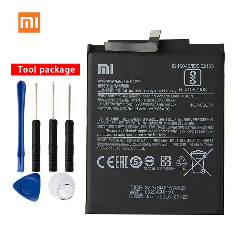 Оригинальный аккумулятор для телефона Xiaomi BN37 Redmi 6 6A 3000 мАч|Аккумуляторы