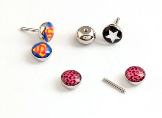 10pcs stainless steel screw ear stud earrings women men fake piercing expander plugs tunnels body pircing jewelry brincos | Украшения и