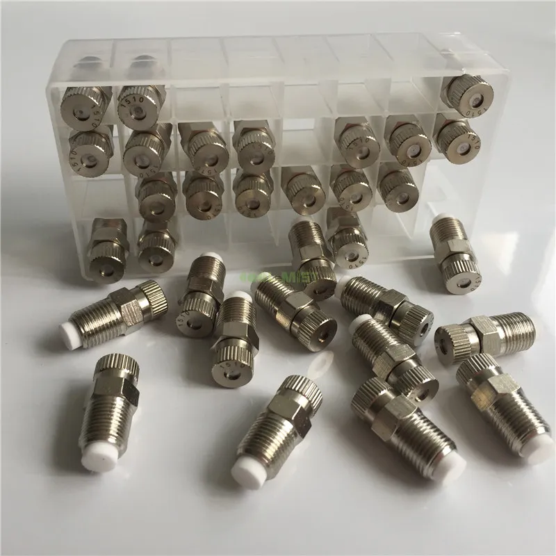S118 Natural Fog High Quality High Pressure Misting Nozzles 1/8 Male Thread with Filter Cotton for Humidification 64pcs/2 box