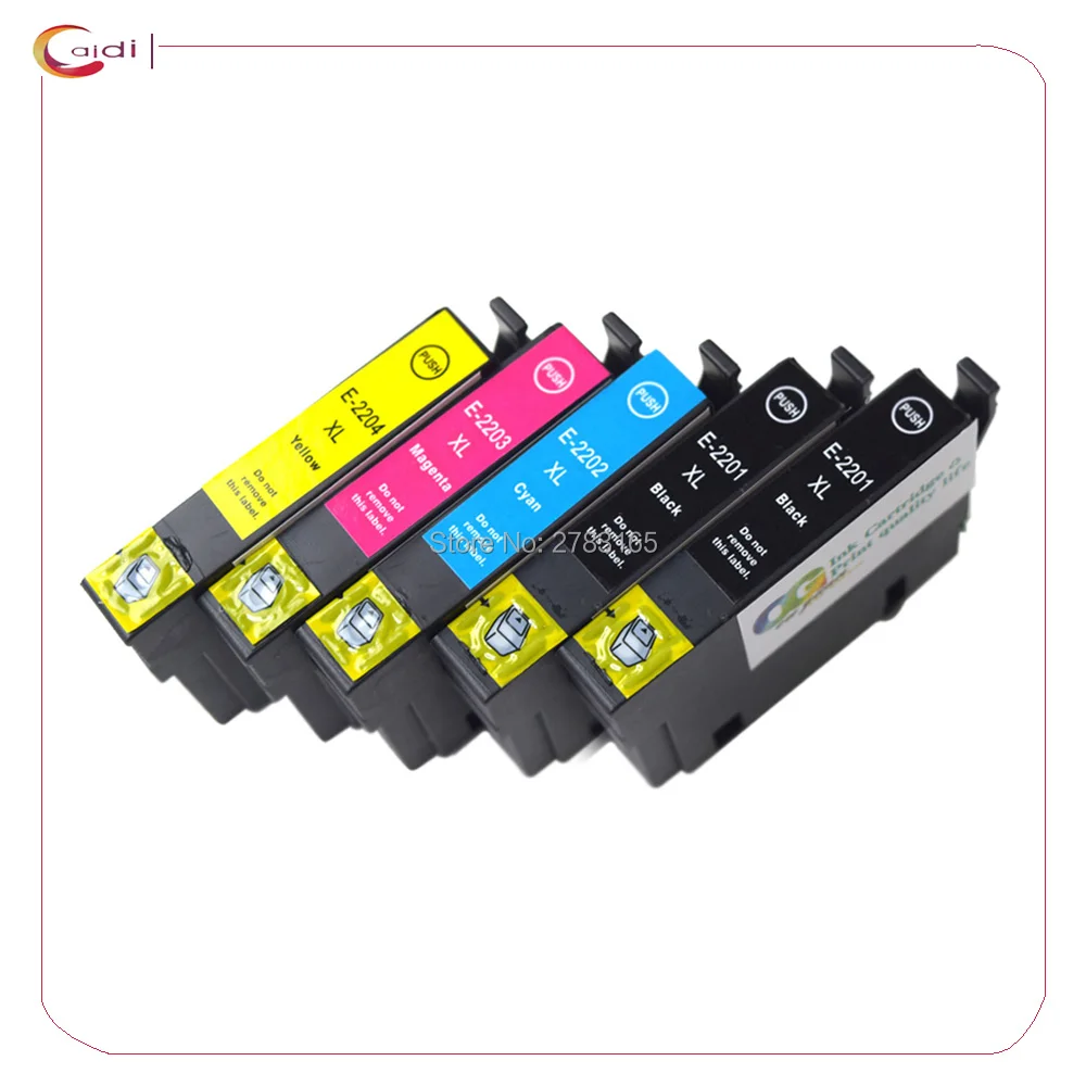 

5Pack Epson 220xl T220 ink cartridge Compatible for Epson WorkForce WF-2630 WF-2650 WF-2660 XP-320 XP-420 printer ink
