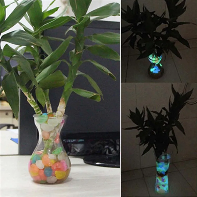 Multicolor Glow In The Dark Garden Pebbles Glow Stones Rocks for Walkways Garden Path Patio Lawn Garden Yard Decor Luminous