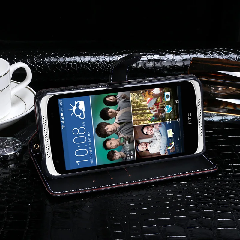 Itgoogo для htc Desire 526G + чехол Роскошный кожаный флип защитная задняя крышка-чехол