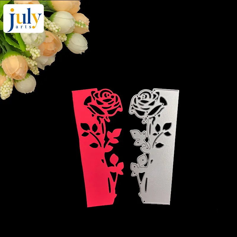 Julyarts Роза полый цветок трафарет металлический высекальный набор сделай сам для