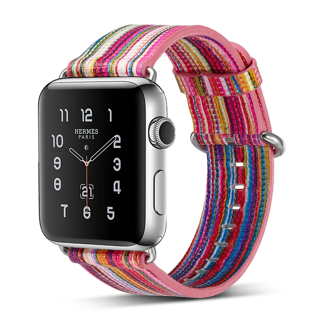 Ремешок для часов Apple Watch цветной ремешок из натуральной кожи в полоску 1/2 мм|band for