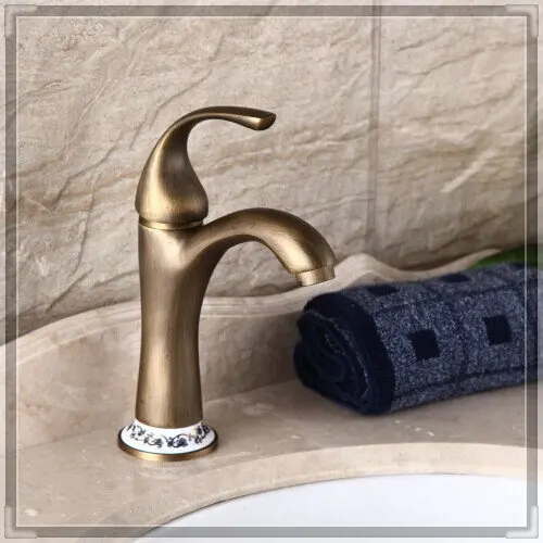 Bathroom antique brass faucet basin bronze sink tap mixer vintage us style water single leve | Обустройство дома