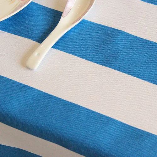 Mediterranean style blue and white striped canvas table cloth cotton many sizes | Дом и сад