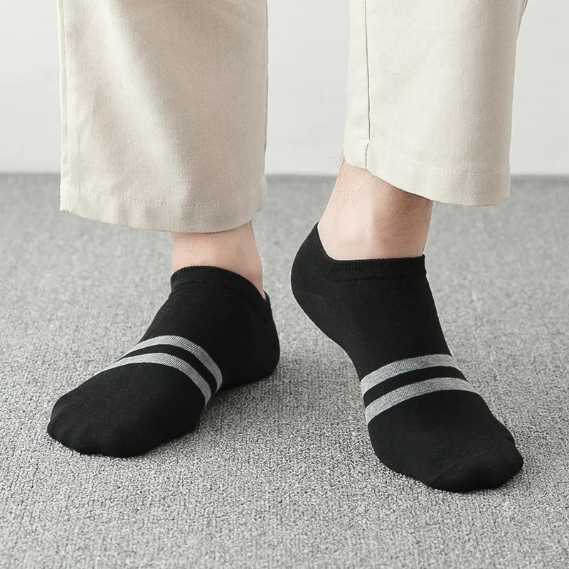 Носки для мужчин Хлопковые летние короткие полосатые кроссовки calcetines antideslizante