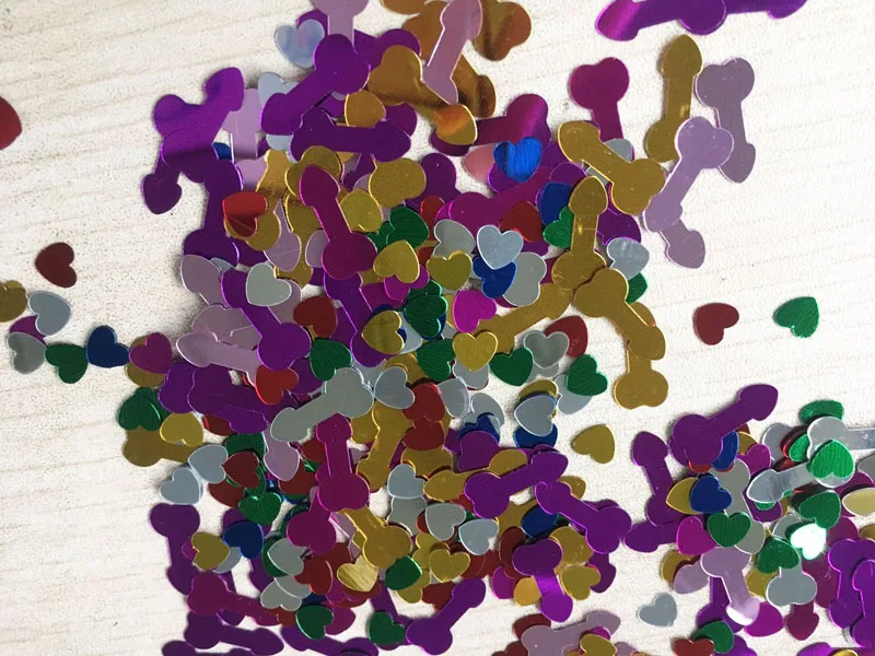 penis with heart mix Смешанный Цвет пенис и сердце Форма блесток Свадебный взрослых девичник вечеринок Аксессуары Фольга confettis - Цвет: penis with heart mix