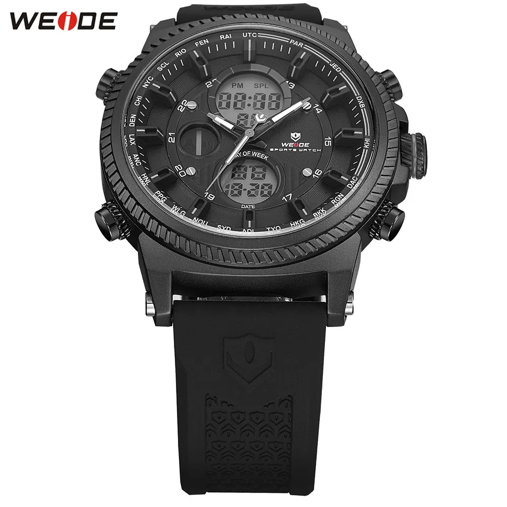 Модные часы WEIDE с секундомером мужские спортивные Мужские Цифровые кварцевые