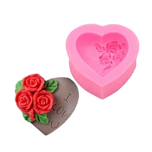 Гаджеты, формы для помадки, форма для мыла в форме сердца, розы, I LOVE U, гибкая силиконовая форма для мыла ручной работы, свечи, конфет, сердца, розы, мыло