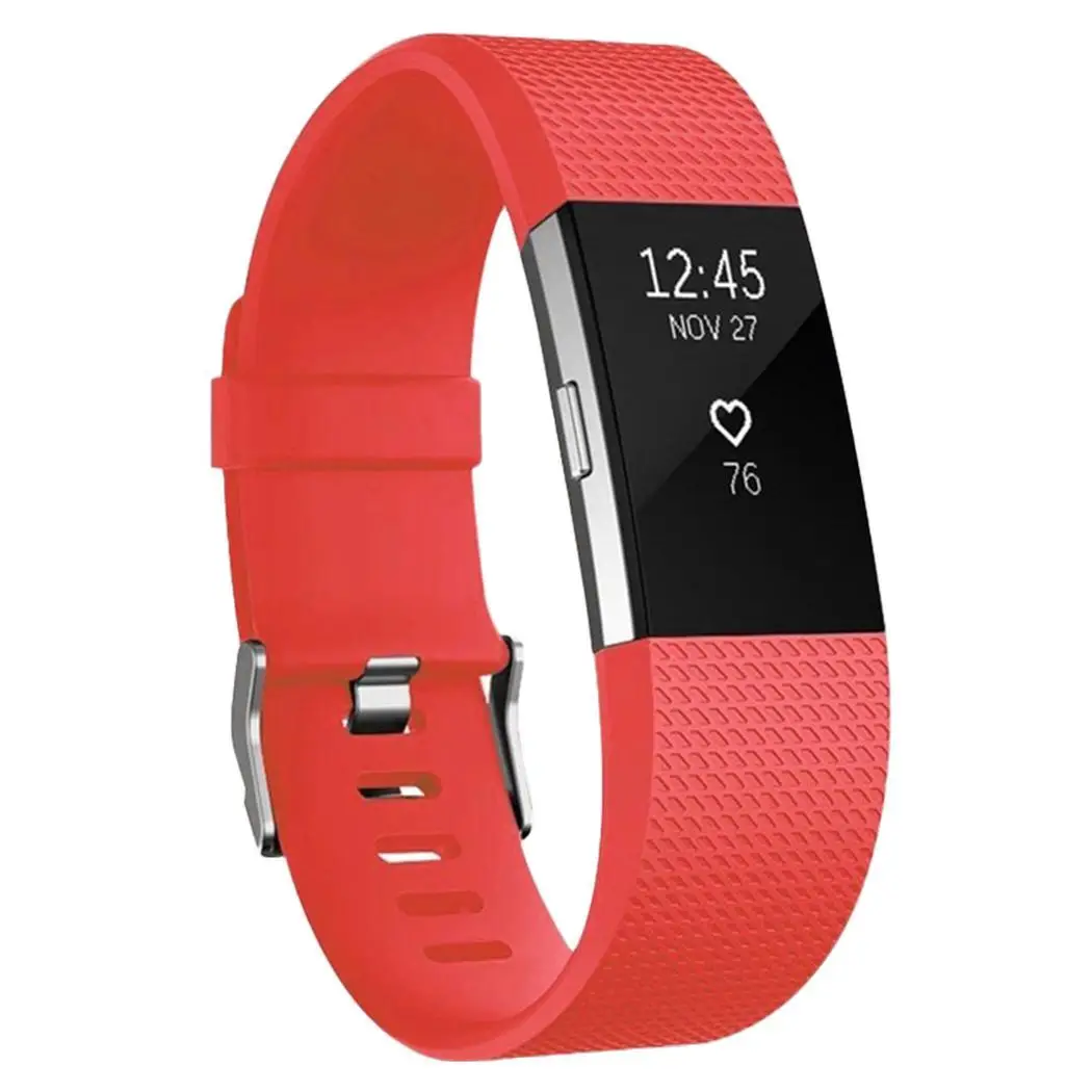 Сменный ремешок на запястье мягкий силиконовый для часов FitBit Charge 2 белый красный