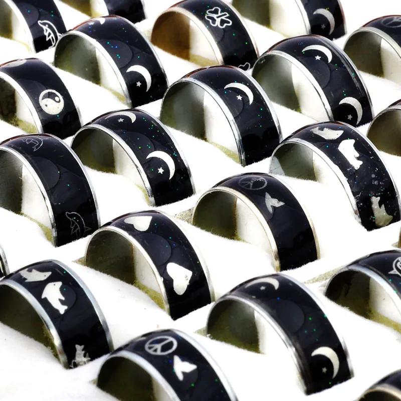 Регулируемые кольца 10 шт./лот с изменением температуры эмоциями ощущением цвета