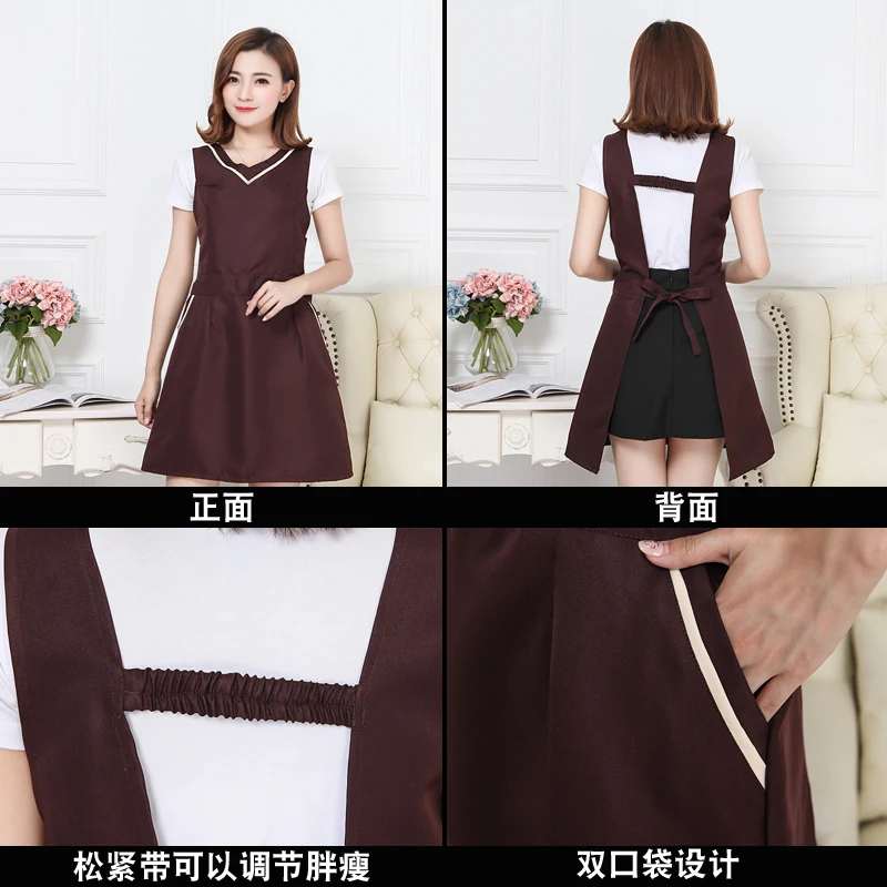 Корейская мода водонепроницаемый фартук для салона красоты ногтей рабочая