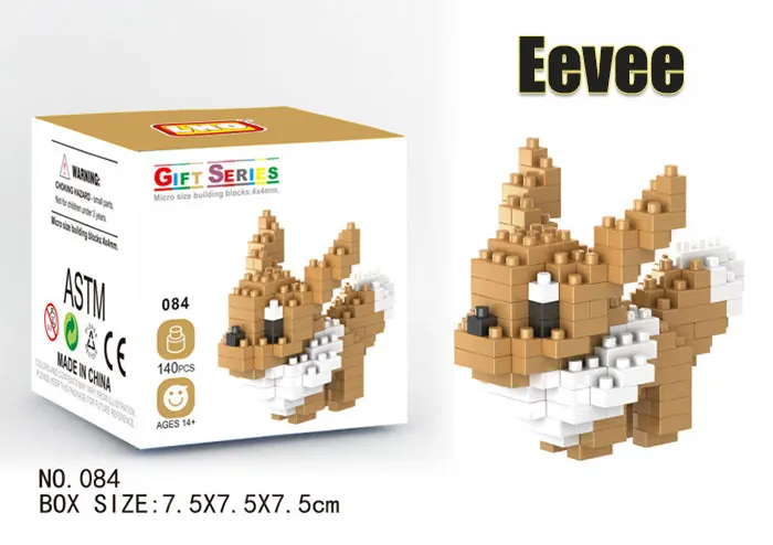 Eevee Карманы Монстры блок Poke Mon строительный стек мальчик фигурка кирпичная игрушка Minecrafted малыш ребенок пикачус чармандерс Psyducks Cubones - Цвет: Eevee