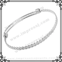ijb0273 2016 christmas gift preferential price twist wire bangle braceletcustom charm bracelet stainless steel adjustable