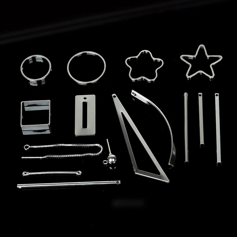 Подвески для сережек и ожерелий смешанные геометрические родиевого цвета