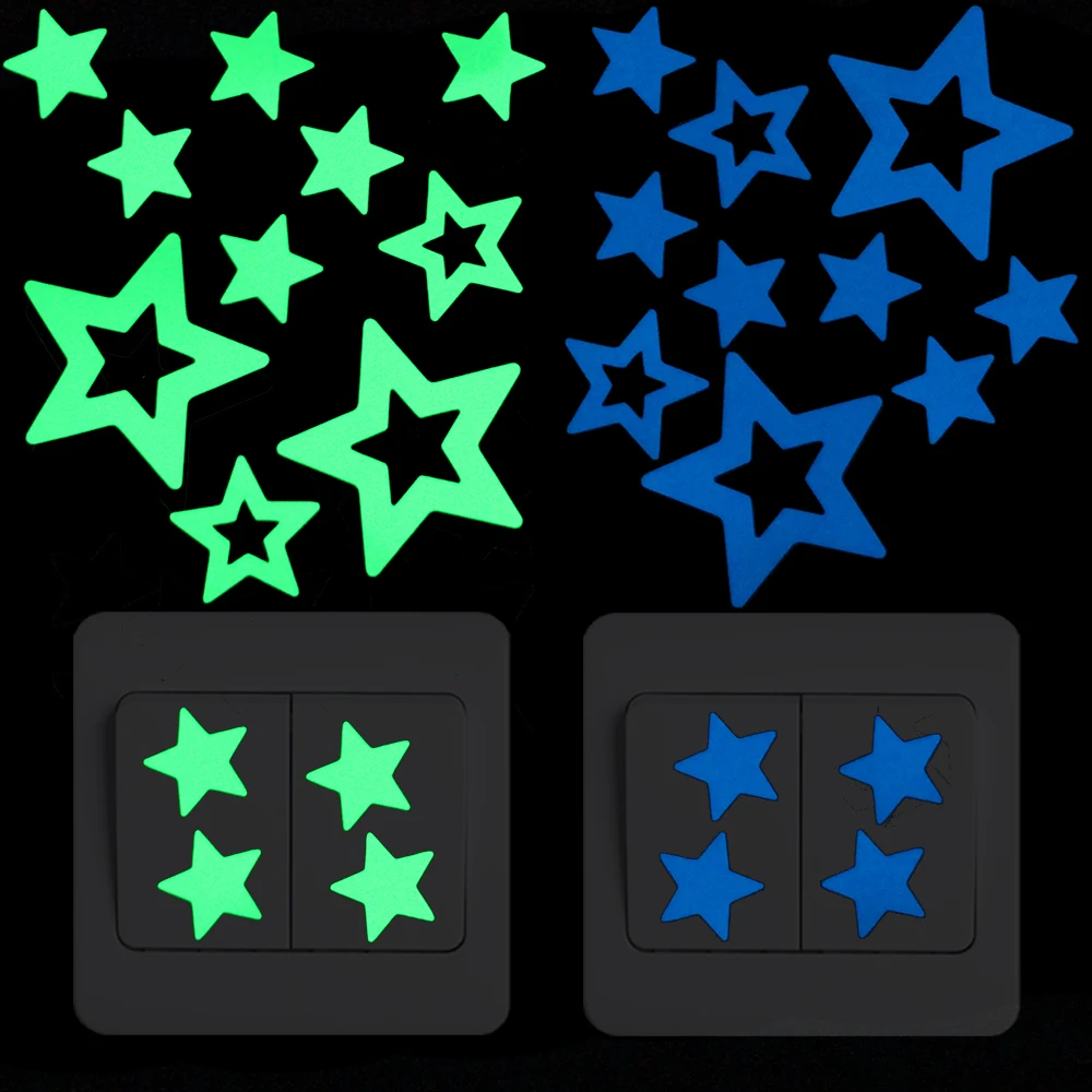 Glow in the Dark Stars Sticker Decal Luminous Wall Switch Decoration Kids Room Furniture Wardrobe DIY Personalized Decor | Дом и сад