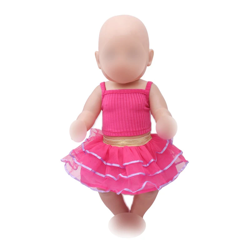 

43 cm baby dolls Clothes new born Condole belt skirt Baby doll Dress Baby toys fit American 18 inch Girls doll ff315