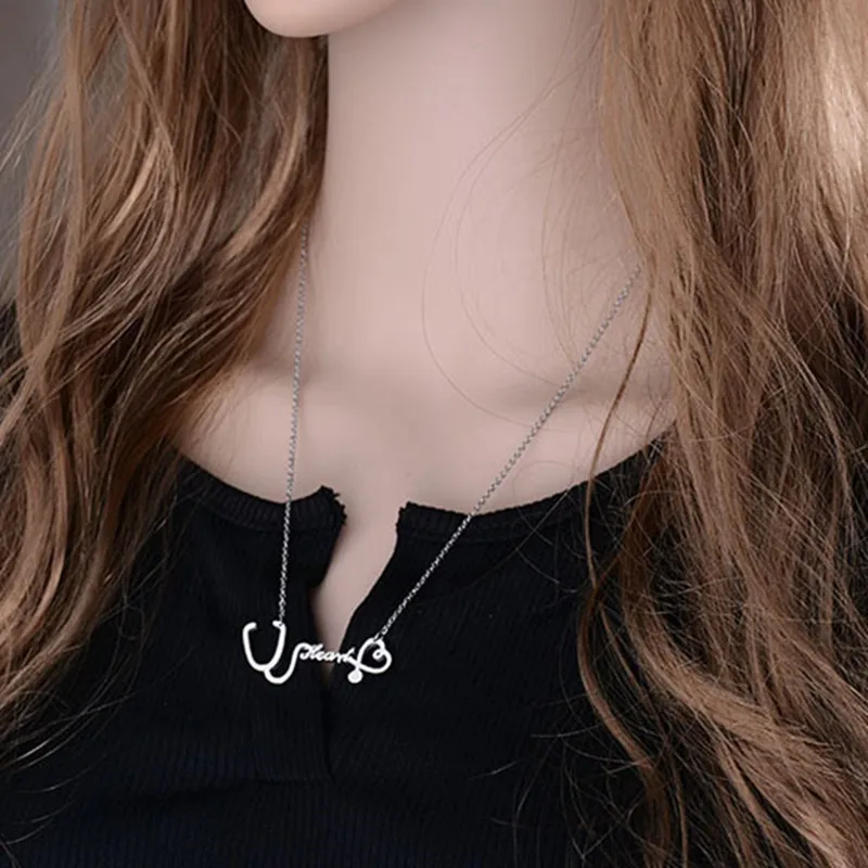 Горячая Распродажа Женская цепочка из нержавеющей стали|stethoscope necklace|female necklacesdrop