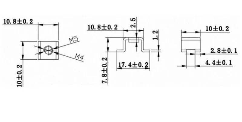 Пайки SMD терминалы M5 печатной платы клеммный блок разъемов Толщина 1.2 мм x100