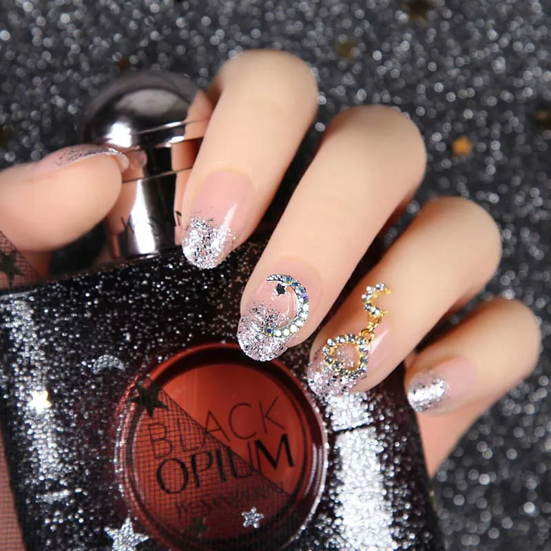 24 шт. летние блестящие Пластыри для ногтей телесного и розового цвета со съемными