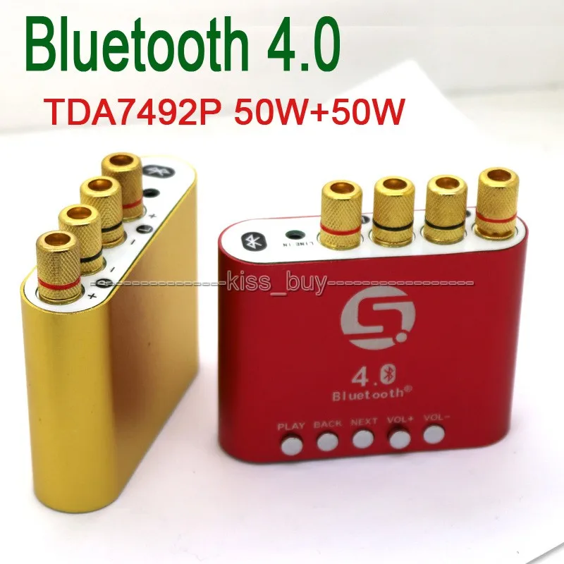 Dc 12v 24v Bluetooth 4 0 TDA7492P NE5532 50W + аудио приемник Цифровой усилитель корпус золотой цвет