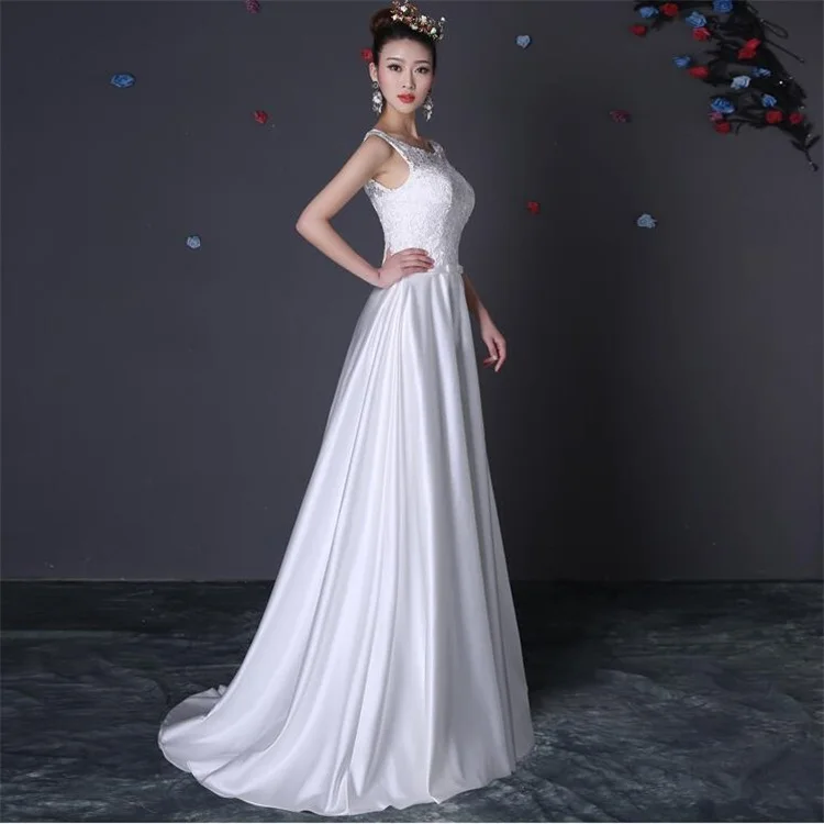 Новое длинное платье подружки невесты Гламурное кружевное атласное Красное