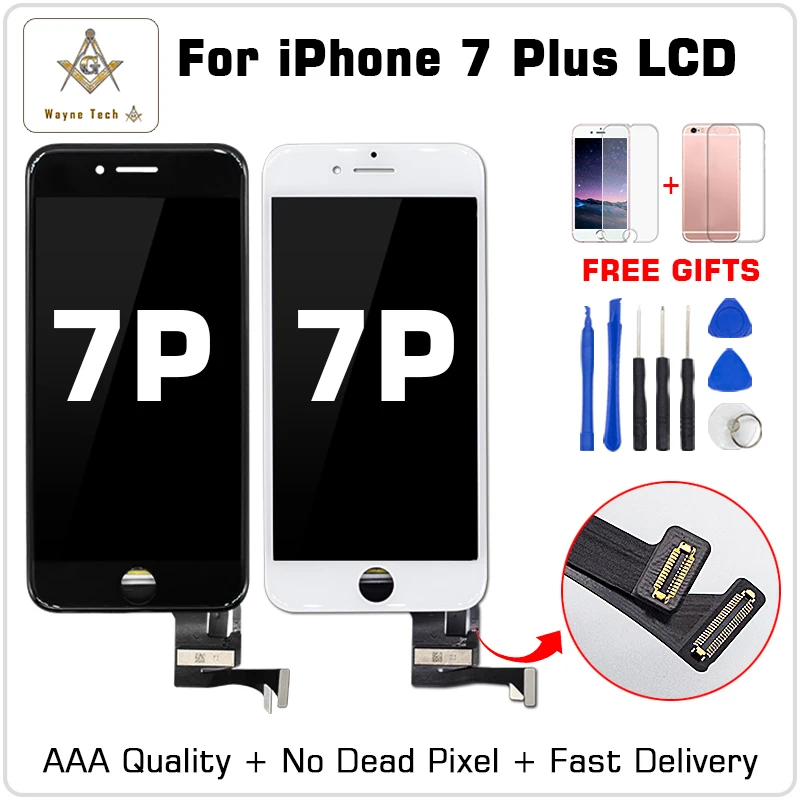 ЖК дисплей для iPhone 7 7G Plus с сенсорным экраном 3D Force в сборе 100% дюймовый отпечаток