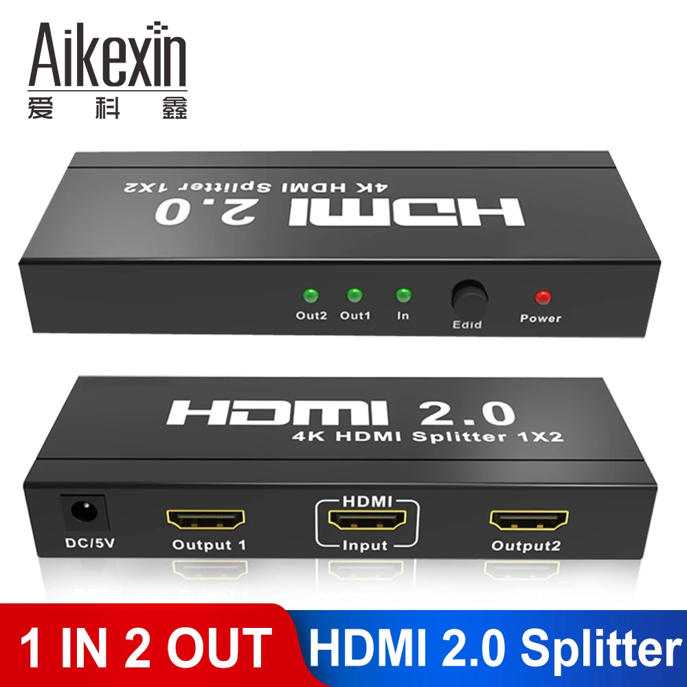 Разветвитель Aikexin HDMI 1x2 V2.0 разветвитель 2 0 1 в выхода двойной монитор поддержка Ultra