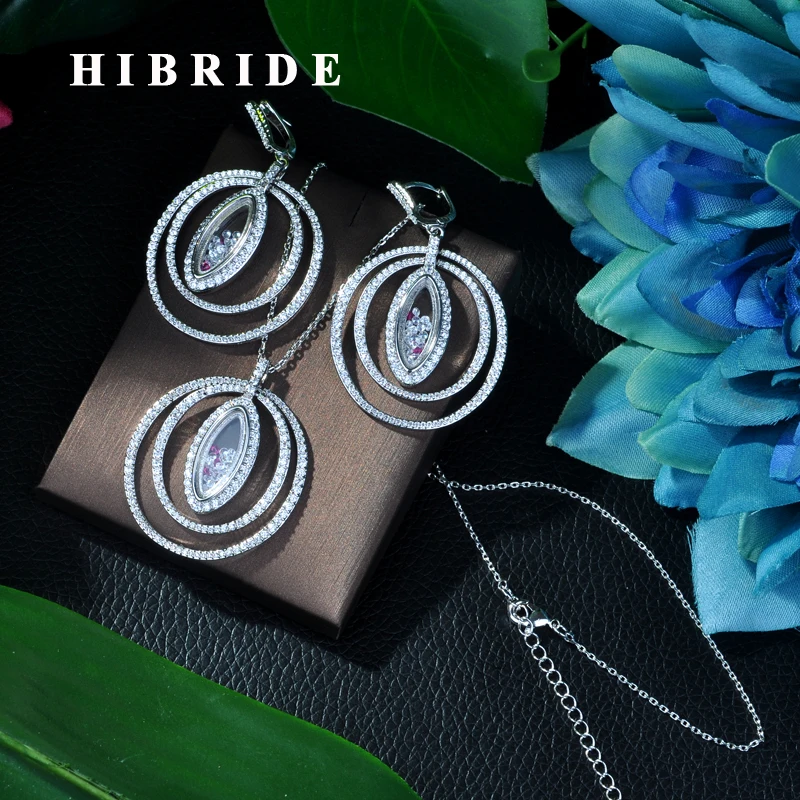 Набор ювелирных изделий hibrid New White Color роскошный сверкающий кубической формы