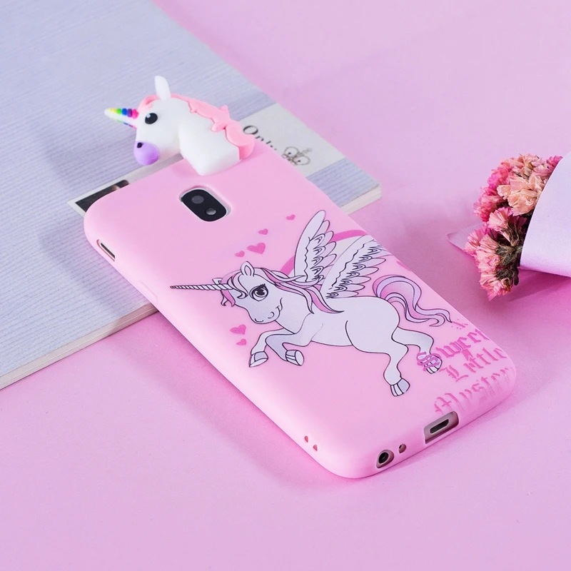 For Coque Samsung Galaxy J3 2017 Case 3D Cartoon Cat Panda Soft Silicon TPU Back Cover J330 Pro EU Version |