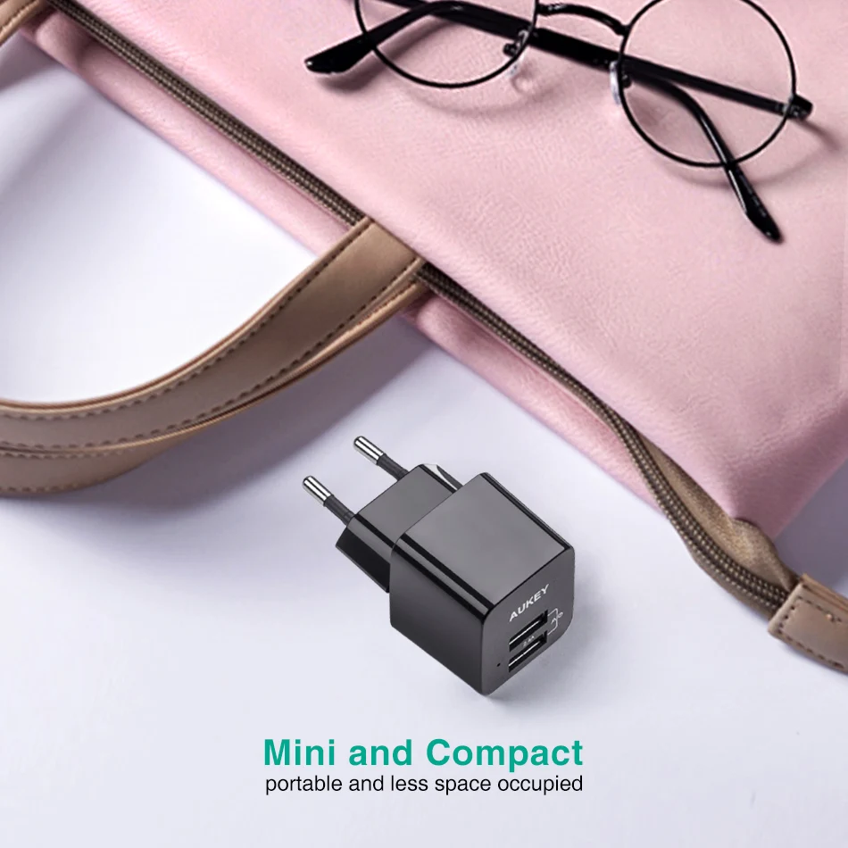 AUKEY USB зарядное устройство Ultra Mini 2.4A Dual Wall Быстрая зарядка для мобильного телефона