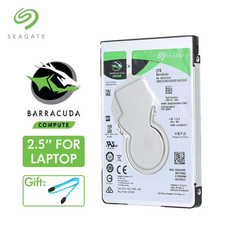 Seagate 2 ТБ 5 дюймов HDD 5400 об/мин 128 МБ кэш мобильный жесткий диск SATA 6 ГБ/сек. ноутбук