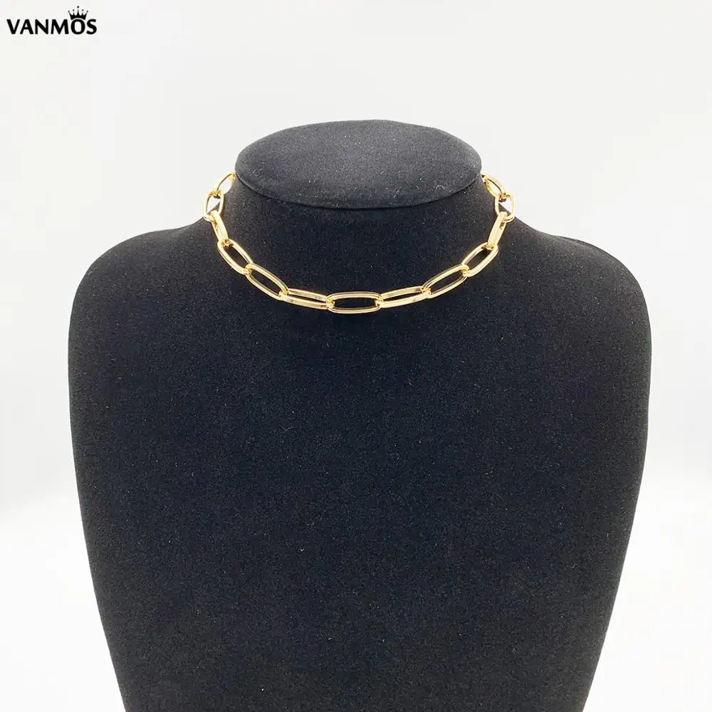 VANMOS новые модные женские чокер колье классика воротник ювелирные изделия золото