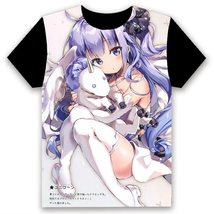 29 Мужская футболка Аниме игры Azur Lane akagi kaga illustrious Printed cosplay с коротким рукавом унисекс черные футболки топы Летняя одежда - Цвет: 29