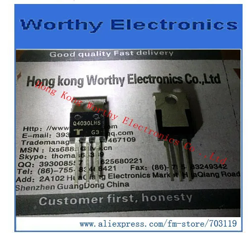 

Бесплатная доставка 10 шт./лот Q4030LH5 TRIAC alteristor 400V 30A TO220