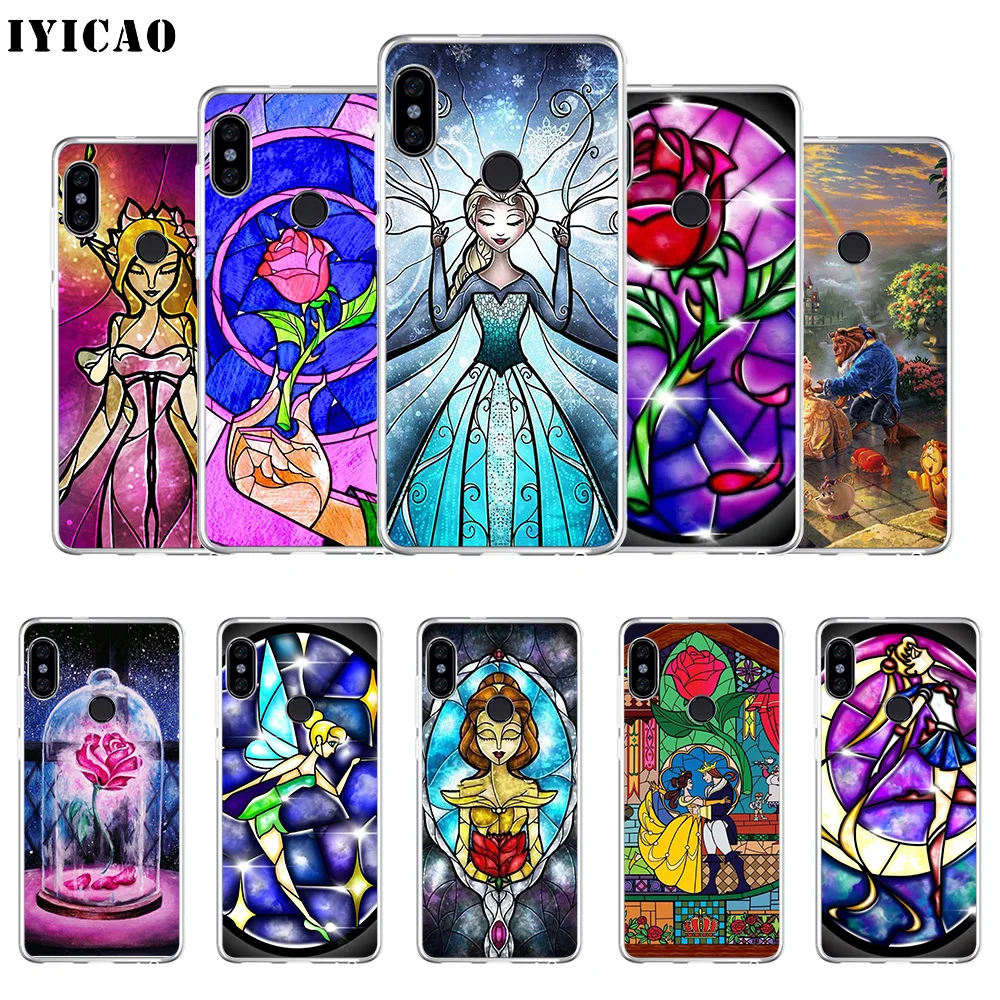 Мягкий силиконовый чехол для телефона IYICAO Beauty Beast Rose Princess Xiaomi Redmi 4A 5A 6A Note 7 6 5 Pro Plus 4X